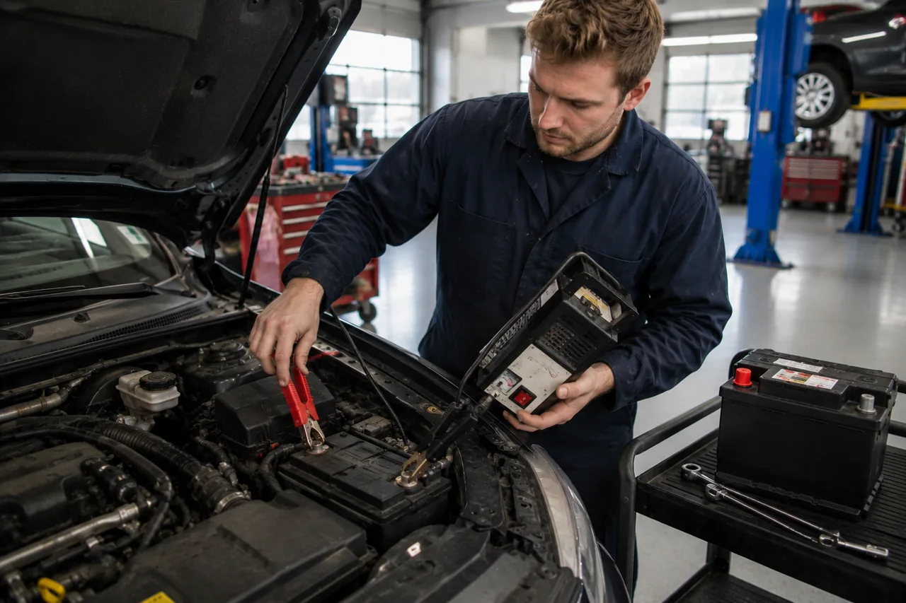 Car battery testing and replacement at Big O Tires Port Coquitlam